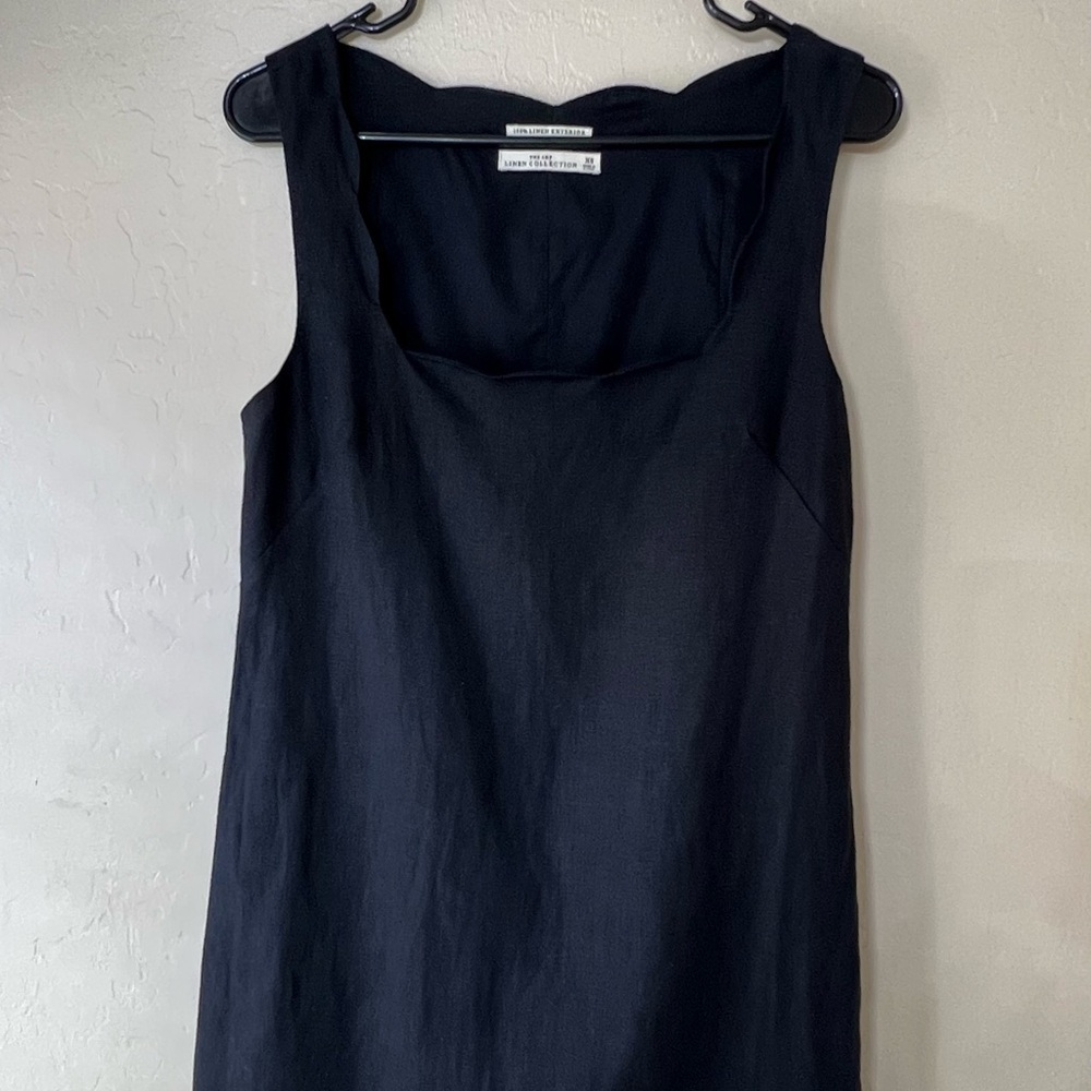 Abercrombie & Fitch Linen Scalloped Mini Dress